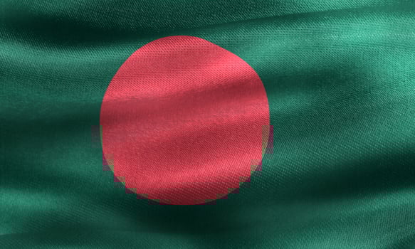 Bangladesh flag - realistic waving fabric flag photo