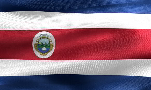 Costa Rica flag - realistic waving fabric flag photo