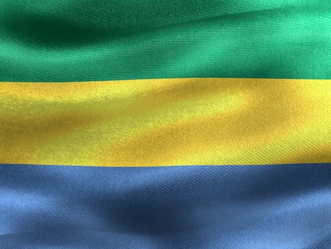Gabon flag - realistic waving fabric flag photo