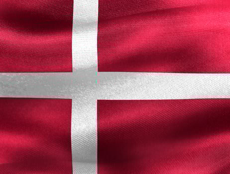 Denmark flag - realistic waving fabric flag photo
