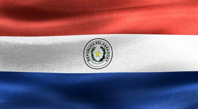 3D-Illustration of a Paraguay flag - realistic waving fabric flag photo