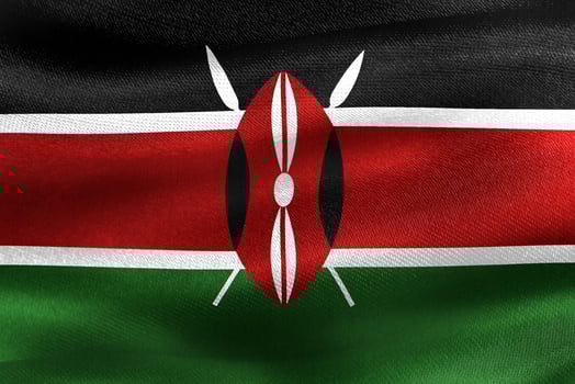 3D-Illustration of a Kenya flag - realistic waving fabric flag photo