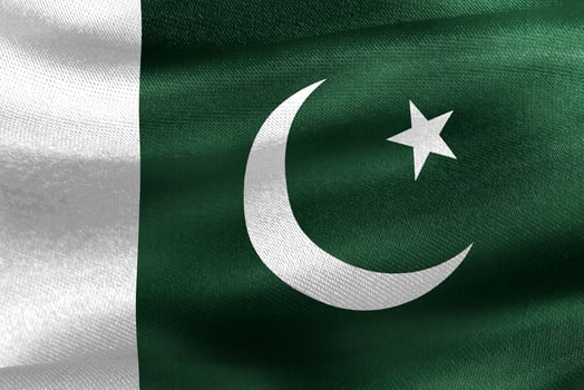 3D-Illustration of a Pakistan flag - realistic waving fabric flag photo