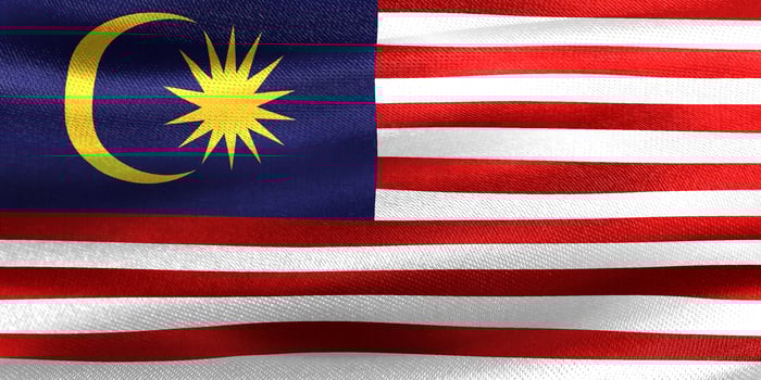 3D-Illustration of a Malaysia flag - realistic waving fabric flag photo