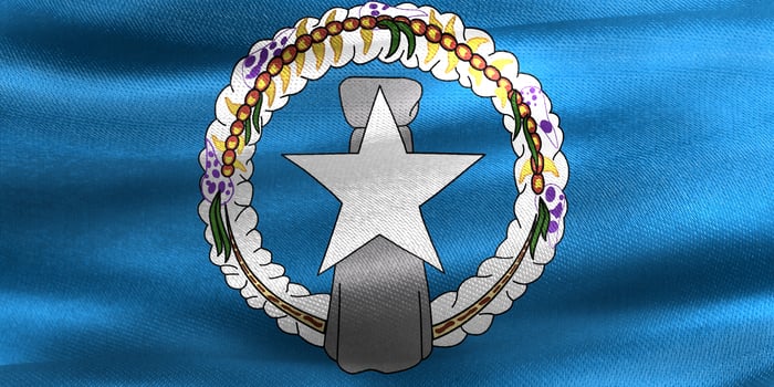 3D-Illustration of a Mariana Islands flag - realistic waving fabric flag photo