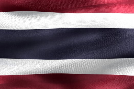 3D-Illustration of a Thailand flag - realistic waving fabric flag photo