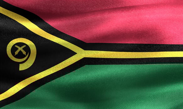 3D-Illustration of a Vanuatu flag - realistic waving fabric flag photo