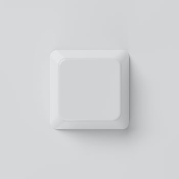 White empty keyboard button on background. Computer and object concept. 3D illustration rendering photo