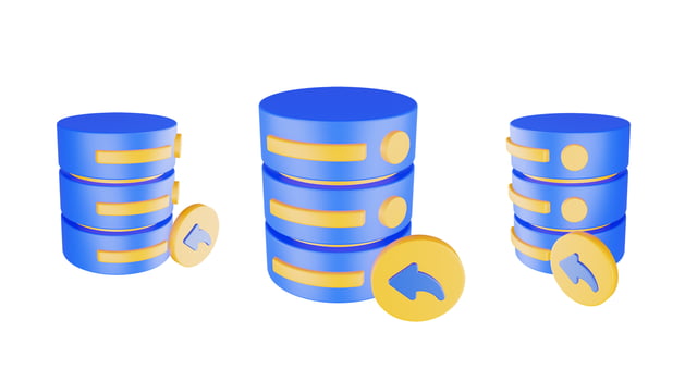 3d render database server icon with previous icon isolated photo