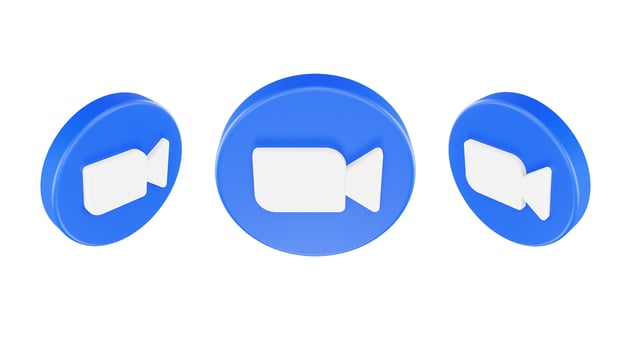 social media icon zoom logo isolated 3d render photo