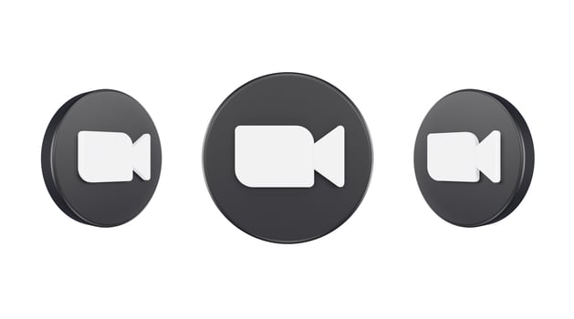 social media icon zoom logo isolated 3d render photo