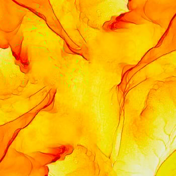 Alcohol ink air texture. Yellow, orange abstract background with golden glitters. Abstract translucent flow. Modern fluid art for wrapping, wallpaper photo