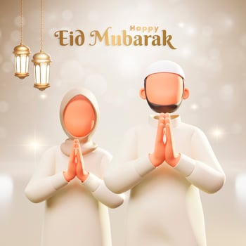 Islamic greeting eid mubarak card design photo