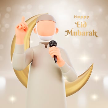 Islamic greeting eid mubarak card design photo