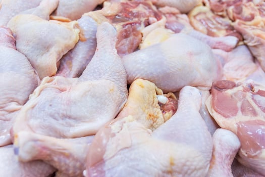 Fresh chicken sold in stores. photo
