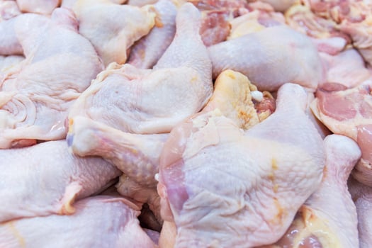 Fresh chicken sold in stores. photo