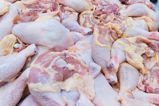 Fresh chicken sold in stores. photo