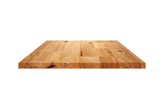 Wood shelf isolated on white background with clipping path. photo