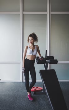 full-length portrait of a woman in leggings photo