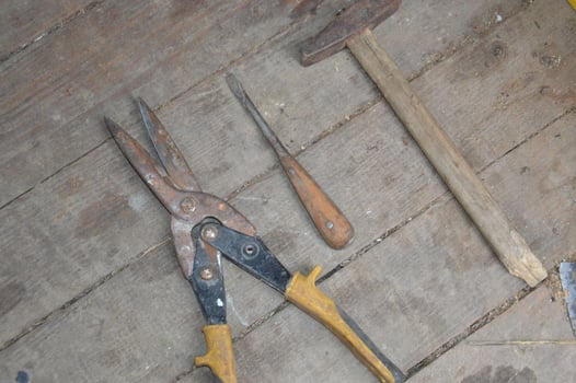 Old tools in the shed photo