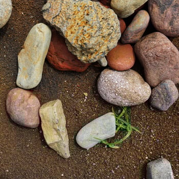 the rocks in the dry river make a beautiful work photo
