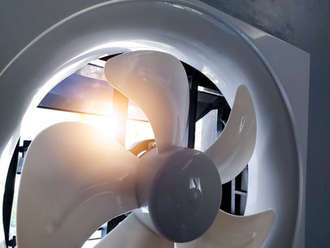Exhaust fan is to draw the air that is in the room, then throw it out of the room. photo