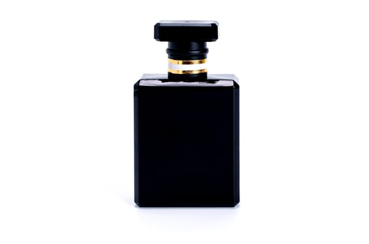 Perfume bottle. Mockup on white blank background. perfume for men or women with copy space photo