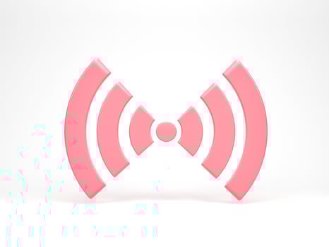 3d rendering, 3d illustration. Icon Wi-Fi, wireless internet network symbol on white background. Minimal concept. photo