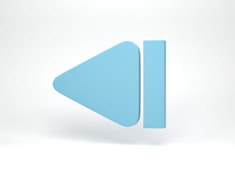 3D rendering, 3D illustration. Skip or next icon on white background. Music play or pause button. photo