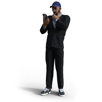 Serious business man in casual clothes in 3D illustration photo