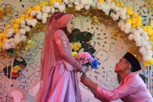 Romantic Indonesian Muslim Bride photo