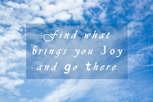 Motivational quote on blue sky background with clouds at the ocean photo
