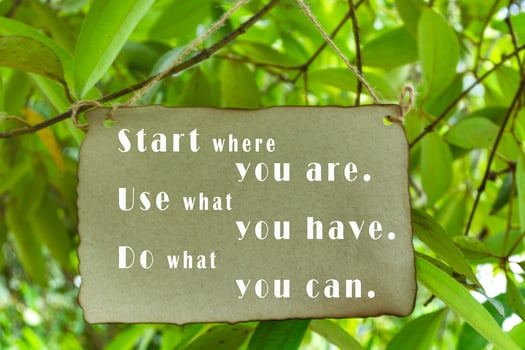 Inspirational and motivational quote on tree background photo