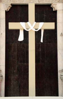 Cross of Jesus Christ for Holy Passion friday celebration. Bologna, Italy photo
