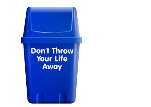 Don't throw your life away. Motivational quote on white background. Copy space. photo