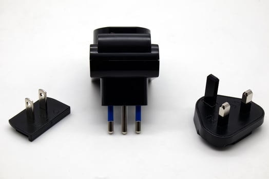 US plug, UK plug, European plug, isolated on white background photo