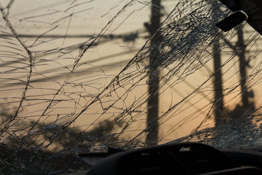Broken glass in the dark photo