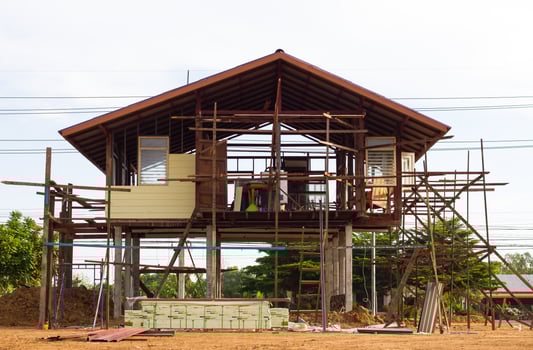 Reinforced steel structure houses photo