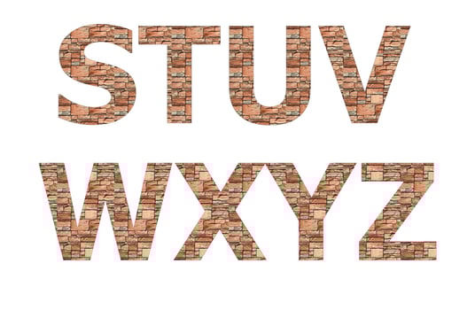 Stone pattern on english character photo
