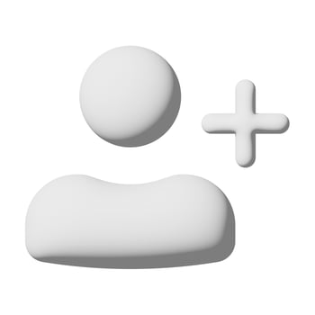 User plus icon 3d isolated on white background photo
