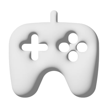 Game pad icon 3d isolated on white background photo