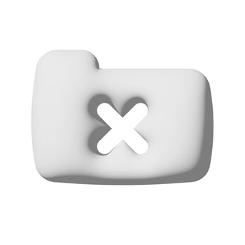 Folder delete icon 3d isolated on white background photo