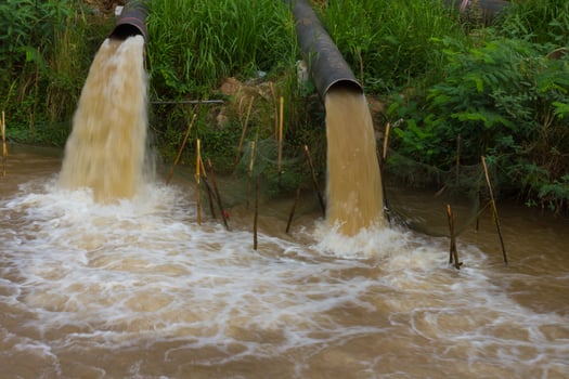 Water flow blur sewer. photo
