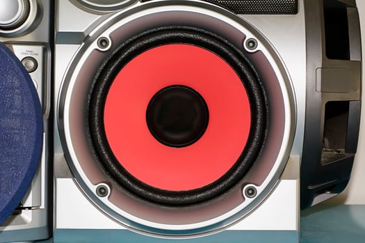 Loudspeaker is red photo