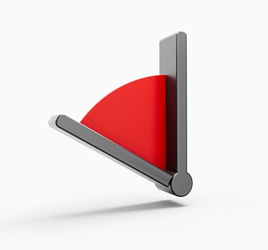 The clock and timestamp without numbers Isolated on a white background 3d illustration photo