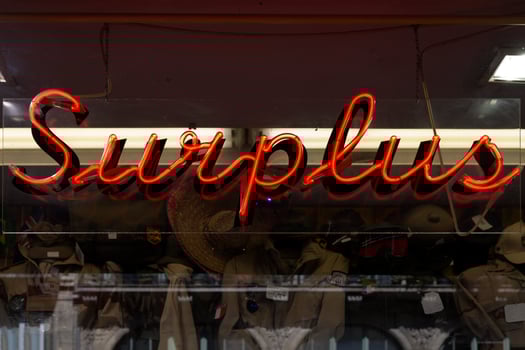 Paris, France - July 21 2017 - Surplus neon light photo