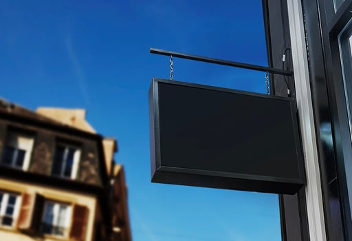 Signboard mockup , company signage,  outdoor sign , Background illustration photo