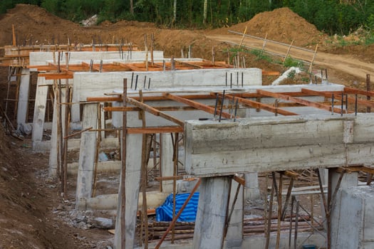 Rural construction of concrete bridges photo