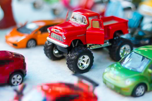Bigfoot red toy car. photo