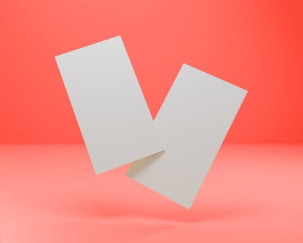 Double flying businesscard mockup template photo